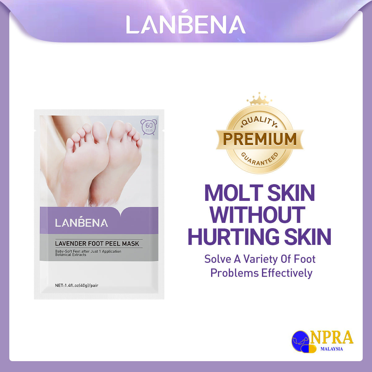 LANBENA Lavender Foot Peel Mask 40g [NPRA]