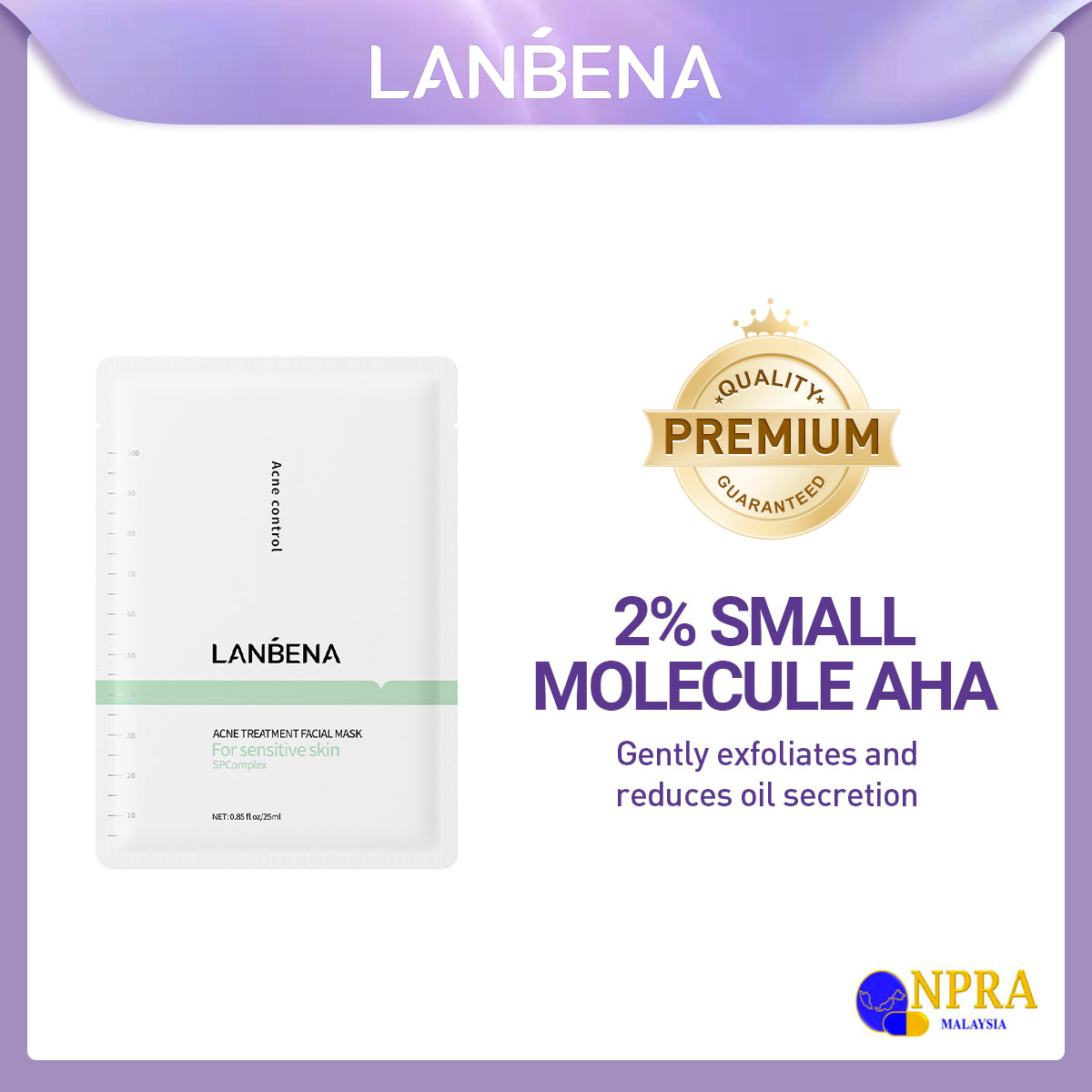 LANBENA ACNE TREATMENT FACIAL MASKNPRA(10 Pcs) [NPRA][Individual Package]